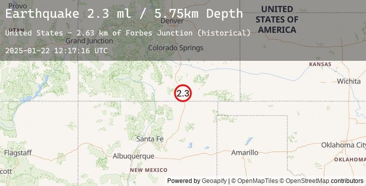 Map of 7 km NNW of El Moro, Colorado