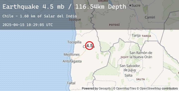 Map of 11 km NE of Calama, Chile