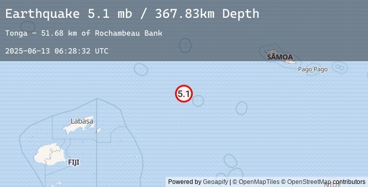 Map of 223 km S of Mata-Utu, Wallis and Futuna