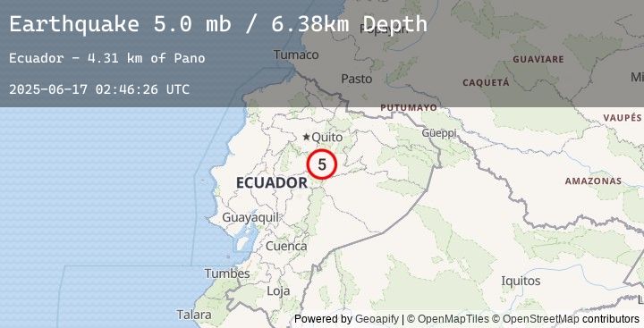 Map of 35 km W of Archidona, Ecuador