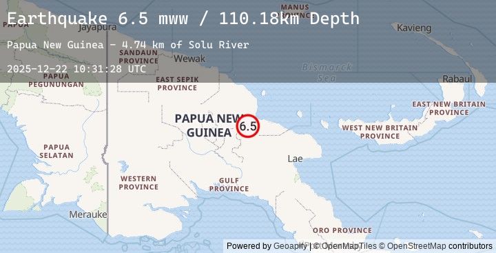 Map of 42 km NNE of Goroka, Papua New Guinea
