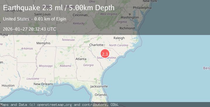 Map of 6 km ESE of Elgin, South Carolina
