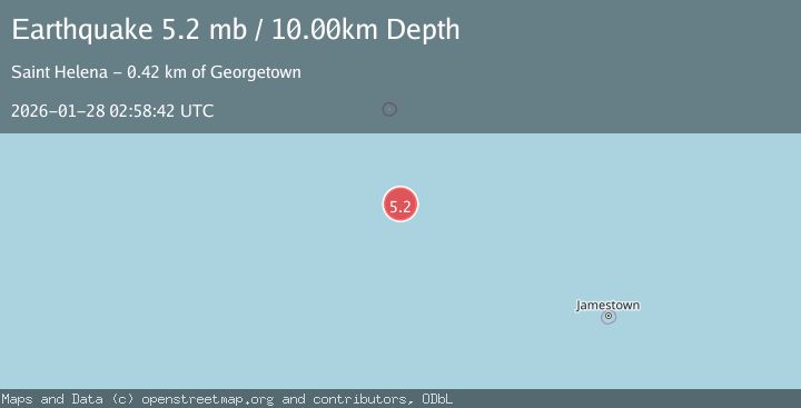 Map of Ascension Island region