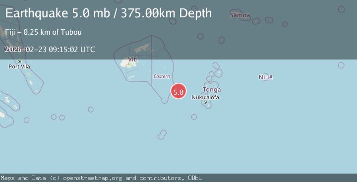 Map of 267 km WNW of Houma, Tonga