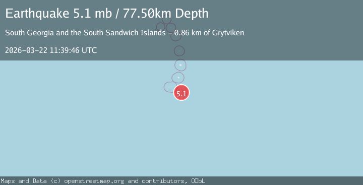 Map of South Sandwich Islands region