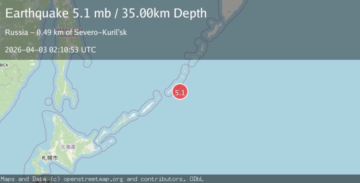 Map of Kuril Islands