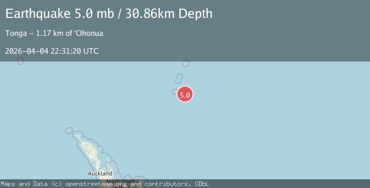 Map of Kermadec Islands region