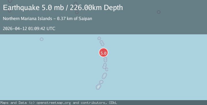 Map of Pagan region, Northern Mariana Islands