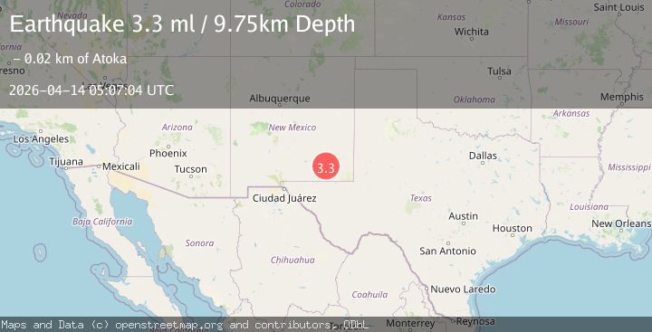 Map of 15 km S of Atoka, New Mexico