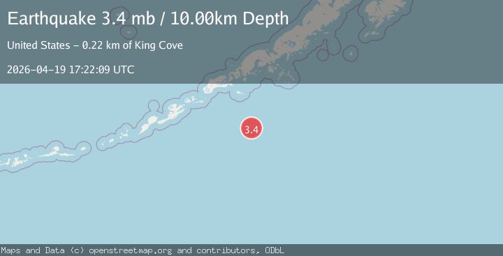 Map of 218 km SSE of False Pass, Alaska