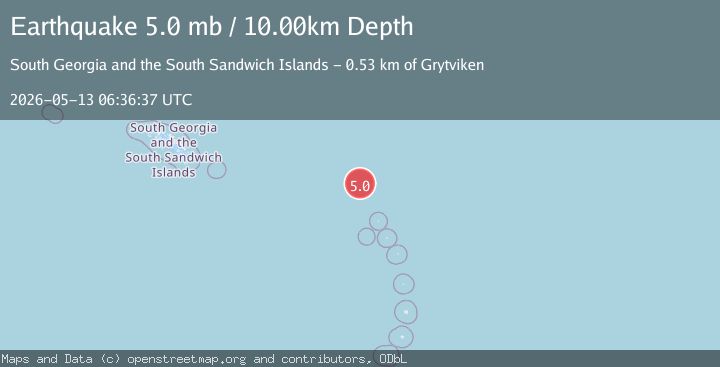 Map of South Sandwich Islands region