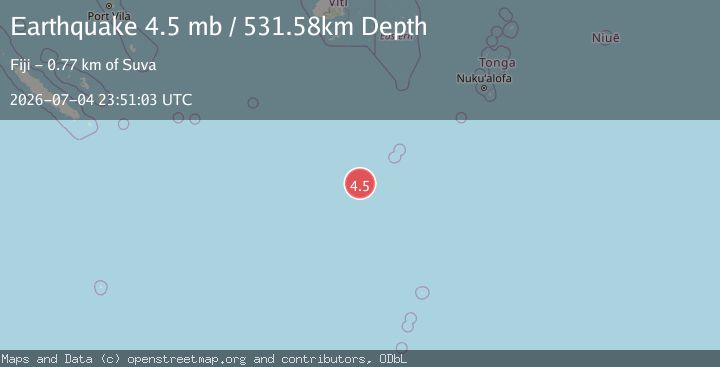 Map of south of the Fiji Islands