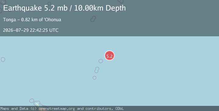 Map of Kermadec Islands region