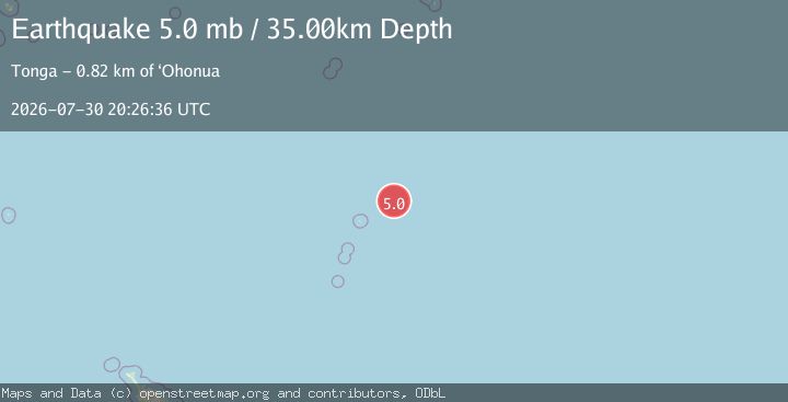 Map of Kermadec Islands region
