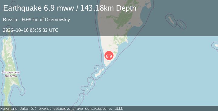 Map of 76 km NE of Ozernovskiy, Russia