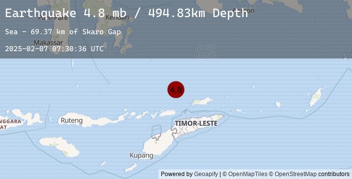 Map of 150 km N of Likisá, Timor Leste