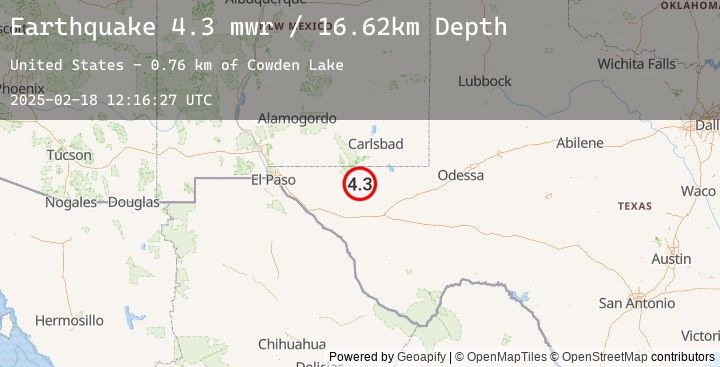 Map of 57 km SSW of Whites City, New Mexico