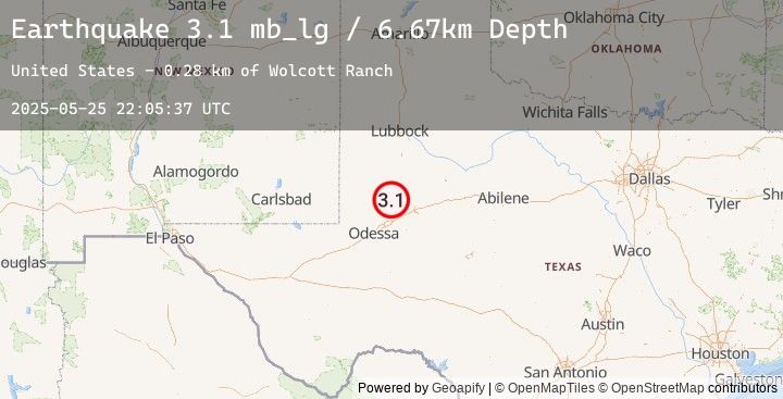 Map of 30 km WSW of Ackerly, Texas