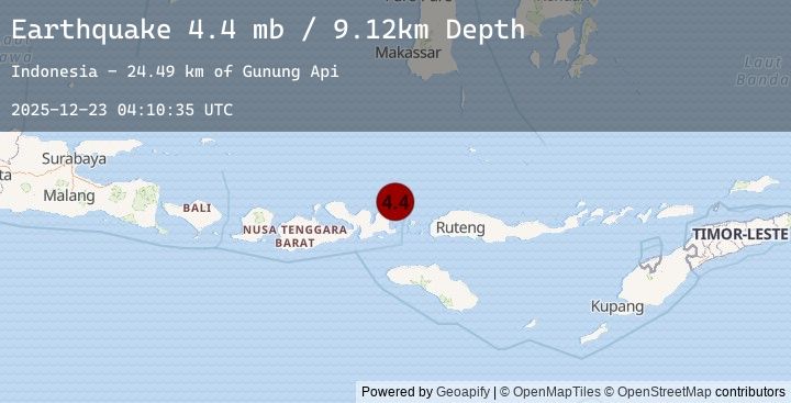 Map of 54 km NNE of Sape, Indonesia