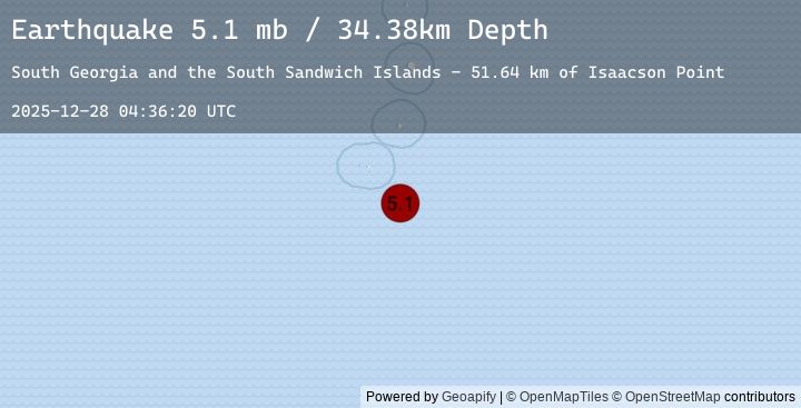Map of South Sandwich Islands region