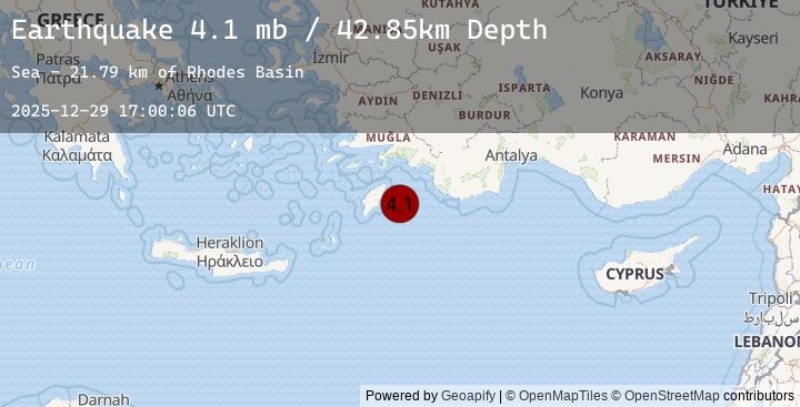 Map of 36 km ESE of Afántou, Greece