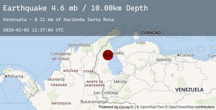 Map of 28 km WSW of La Concepción, Venezuela