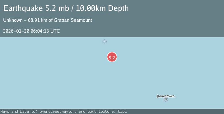 Map of 269 km SSE of Georgetown, Saint Helena
