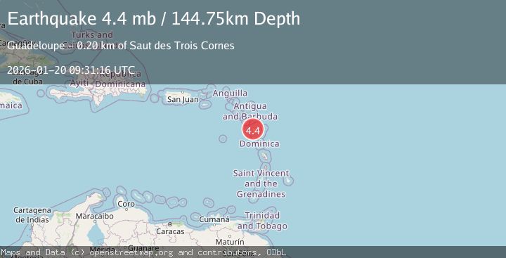 Map of 6 km SSW of Sainte-Rose, Guadeloupe