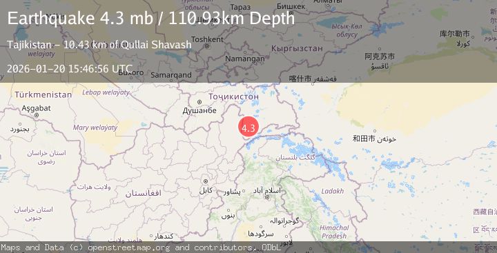 Map of 35 km ESE of Khorugh, Tajikistan