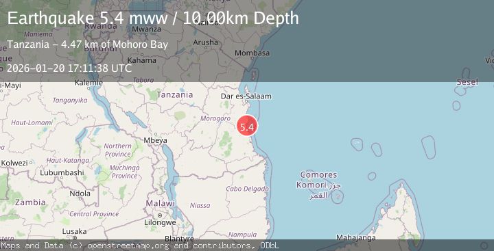 Map of 49 km SSE of Mbumi, Tanzania