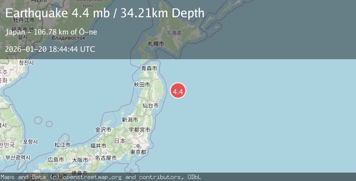 Map of 118 km E of Miyako, Japan