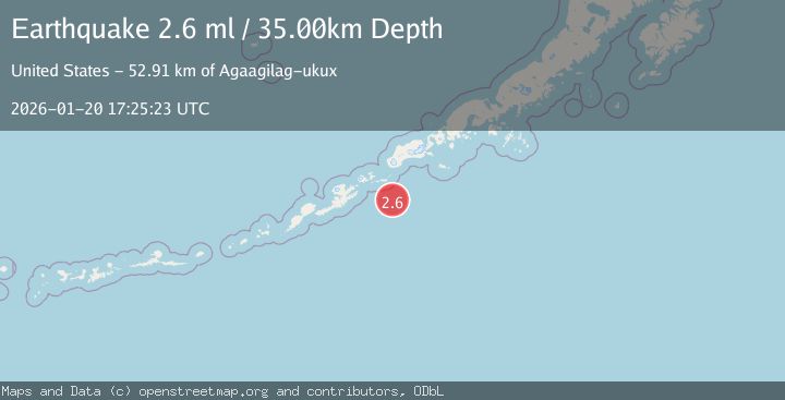 Map of 91 km SE of Akutan, Alaska