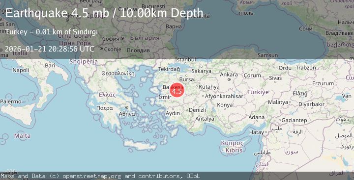 Map of 9 km SE of Sındırgı, Turkey