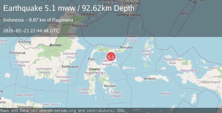 Map of 84 km N of Luwuk, Indonesia