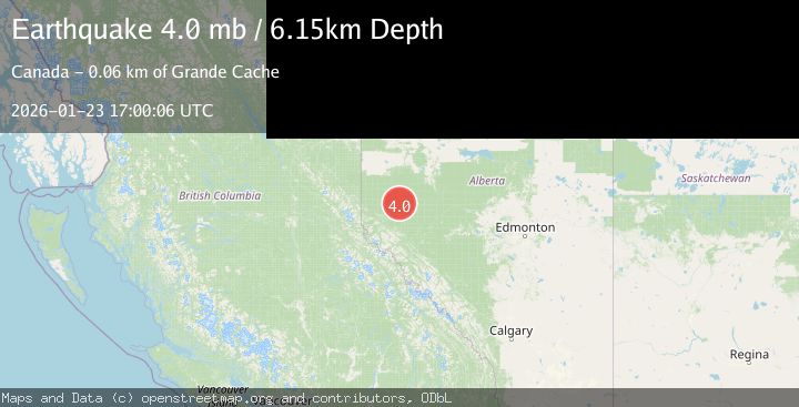 Map of 64 km NE of Grande Cache, Canada
