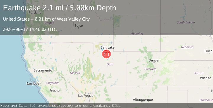 Map of 5 km NNW of West Valley City, Utah