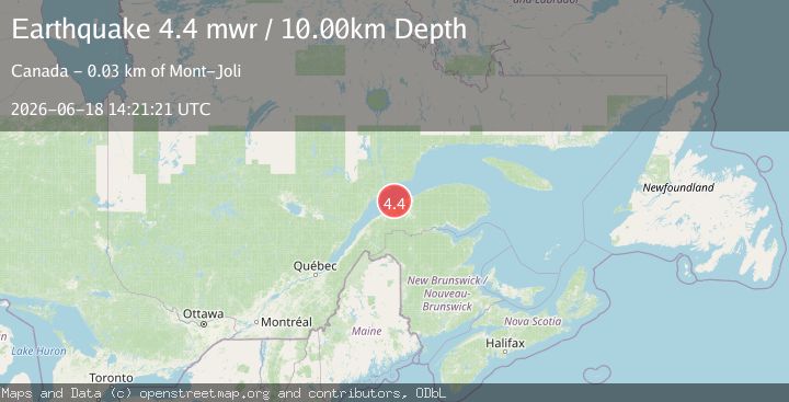 Map of 26 km NNE of Mont-Joli, Canada