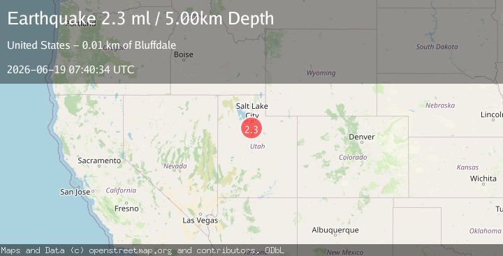 Map of 6 km SSE of Bluffdale, Utah
