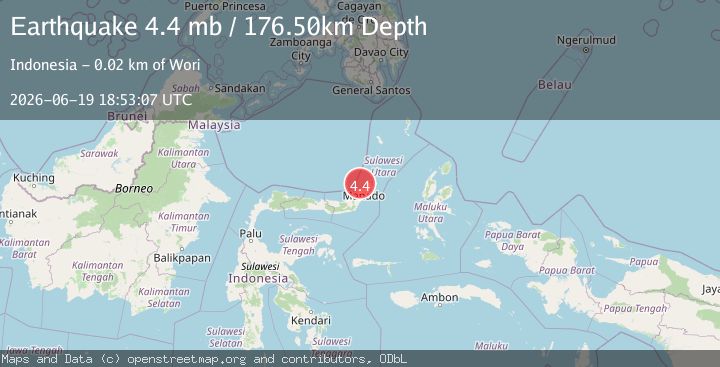 Map of 27 km NW of Manado, Indonesia
