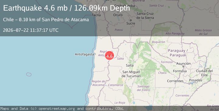 Map of 103 km S of San Pedro de Atacama, Chile