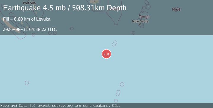 Map of south of the Fiji Islands