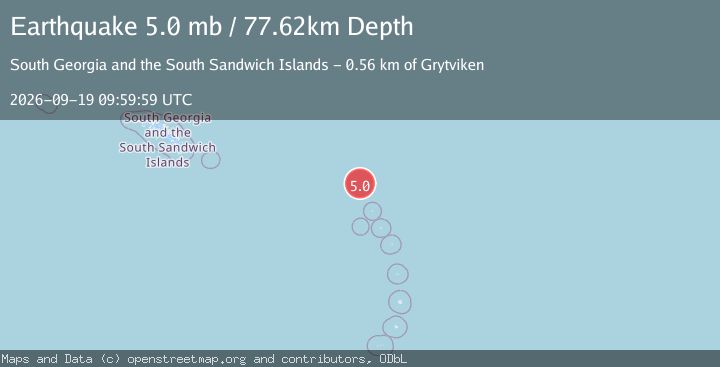Map of South Sandwich Islands region