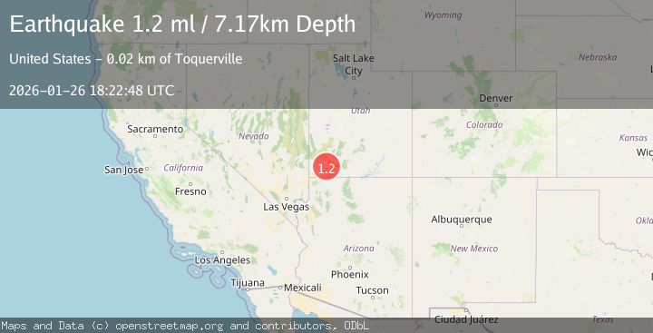 Map of 11 km S of Kanarraville, Utah