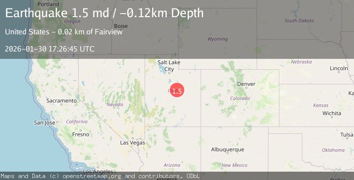 Map of 6 km S of Clear Creek, Utah