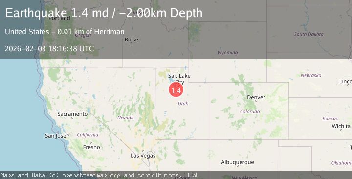 Map of 4 km SW of Bingham Canyon, Utah