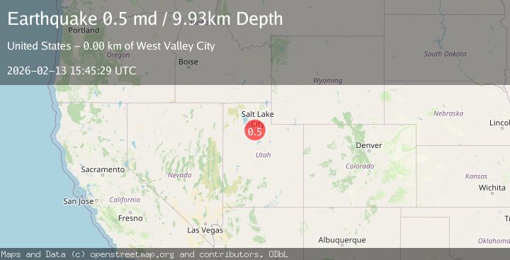Map of 3 km NNW of West Valley City, Utah