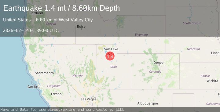 Map of 3 km NNW of West Valley City, Utah