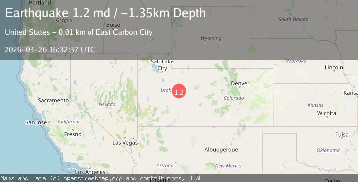 Map of 7 km SSE of Sunnyside, Utah