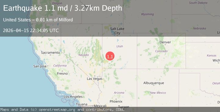 Map of 13 km NE of Milford, Utah