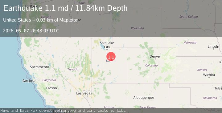 Map of 28 km SE of Mapleton, Utah